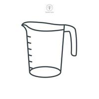 medición taza icono símbolo vector ilustración aislado en blanco antecedentes