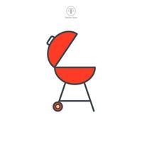 barbacoa parrilla icono símbolo vector ilustración aislado en blanco antecedentes