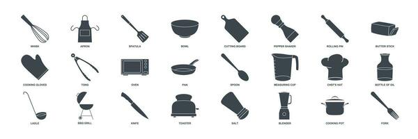 Cooking  icon set, Included icons as Knife, Bowl, Blender and more symbols collection, logo isolated vector illustration