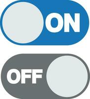 On and Off switch toggle. Simple flat icon design vector