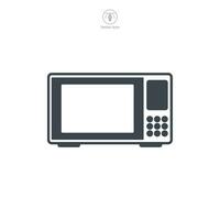 microondas icono símbolo vector ilustración aislado en blanco antecedentes