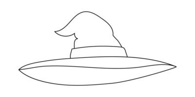 This hat is perfect for a Halloween costume that makes you look like a witch.Linear style. vector