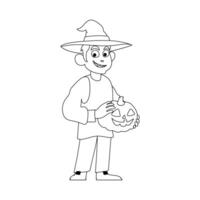 A person who is wearing a vampire costume for Halloween and is also funny.Linear style. vector