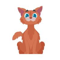 A cat that appears funny. A small and adorable cat is currently sleeping. Cartoon style, Vector Illustration