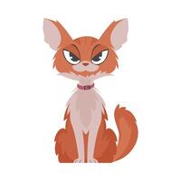 A cat with a silly face. A small and adorable cat is currently resting. Cartoon style, Vector Illustration