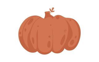 This big pumpkin can be used to decorate for fall and Halloween. Cartoon style, Vector Illustration