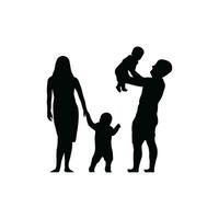 Vector silhouette of a family.