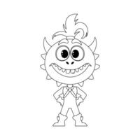 This is a strange and unique character from a cartoon. Childrens coloring page. vector