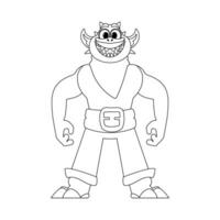 This is a strange and unique character from a cartoon. Childrens coloring page. vector