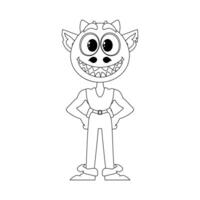 This cartoon character is special and cool because it can do things that nobody else can. Childrens coloring page. vector