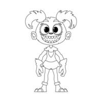 This is a strange and unusual character from a cartoon. Childrens coloring page. vector