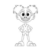 This is a weird and uncommon person from a cartoon. Childrens coloring page. vector