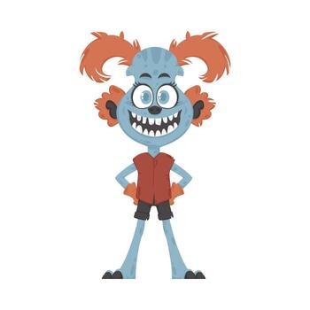 This creature is amusing and does unpredictable things. Cartoon style. vector