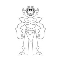 This cartoon character is not like the others and has special skills. Childrens coloring page. vector