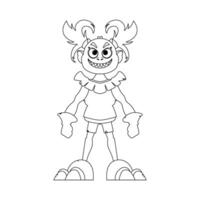 This cartoon character is not like the others and has special skills that make it different. Childrens coloring page. vector