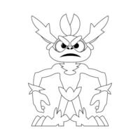 This cartoon character is unique and different from the others. Childrens coloring page. vector