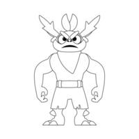 This cartoon character is not like the others and has special qualities. Childrens coloring page. vector