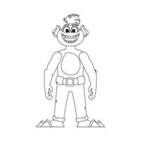 This is a weird and one-of-a-kind person from a cartoon. Childrens coloring page. vector