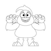 This cartoon character is special and not like the others. Childrens coloring page. vector