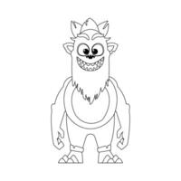 This person from a cartoon is strange and unique. Childrens coloring page. vector