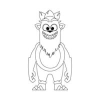 This person from a cartoon is strange and unique. Childrens coloring page. vector