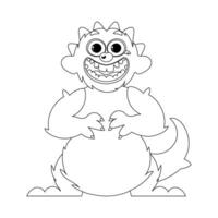 This cartoon character is different from the others and has unique qualities. Childrens coloring page. vector