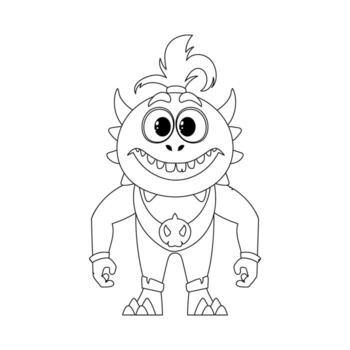 This cartoon character is different from the rest and has unique abilities. Childrens coloring page. vector