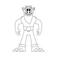 This cartoon character is unique and incredible because it has abilities that nobody else has. Childrens coloring page. vector