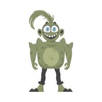 This is a funny and entertaining green creature. Cartoon style. vector