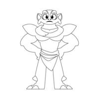 This cartoon character is special and different because it can do things that nobody else can do. Childrens coloring page. vector