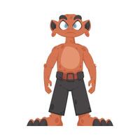This is a funny and fun orange creature. Cartoon style. vector