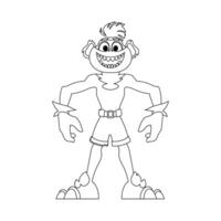 This cartoon character is special and cool because it can do things that nobody else can do. Childrens coloring page. vector