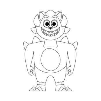 This cartoon character is unique and stands out because it can do things that no one else can do. Childrens coloring page. vector