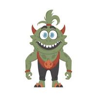 This is a fun and entertaining creature that is green. Cartoon style. vector