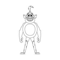 This cartoon character is unique and awesome because it can do things that no one else can do. Childrens coloring page. vector