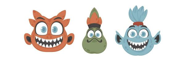 This is a bunch of funny and silly pictures of weird animals. Cartoon style. vector