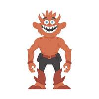 This is a cheerful and enjoyable orange creature. Cartoon style. vector