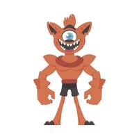 This is a silly and amusing orange creature. Cartoon style. vector