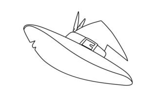 This hat is great for a Halloween outfit that makes you appear like a witch.Linear style. vector