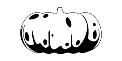 This big pumpkin represents the time of year when leaves turn different colors and the holiday of Halloween.Linear style. vector