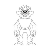 This cartoon character is really special and different from others because it can do things that no one else can do. Childrens coloring page. vector