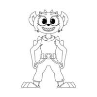 This cartoon character is not like the rest and has special traits. Childrens coloring page. vector