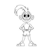 This is a strange and unusual character from a cartoon. Childrens coloring page. vector