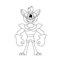 This cartoon character is different from others and can do special things. Childrens coloring page. vector