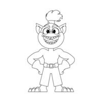 This cartoon character is special and different because it can do things that nobody else can. Childrens coloring page. vector