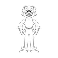 This cartoon character is different from others and has unique abilities. Childrens coloring page. vector
