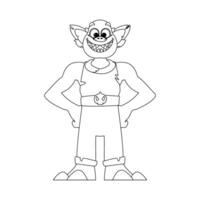 This cartoon character is unique and unlike any other. Childrens coloring page. vector