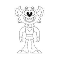 This is a quirky and odd character from a cartoon. Childrens coloring page. vector