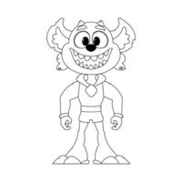 This is a quirky and odd character from a cartoon. Childrens coloring page. vector