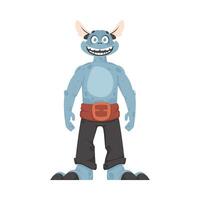 This strange creature is enjoyable to spend time with and it is the color blue. Cartoon style. vector